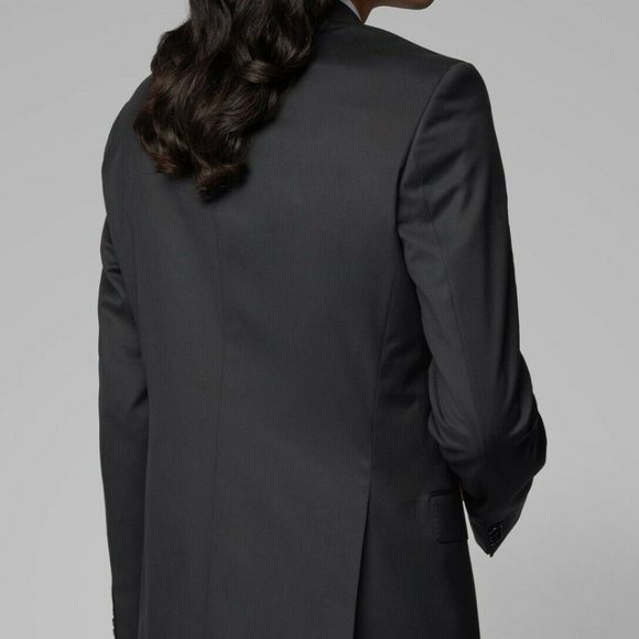 Hugo Boss Men's 'C-Huge' Slim Fit Black 100% Wool Sport Coat Blazer 42R - Picture 2 of 6